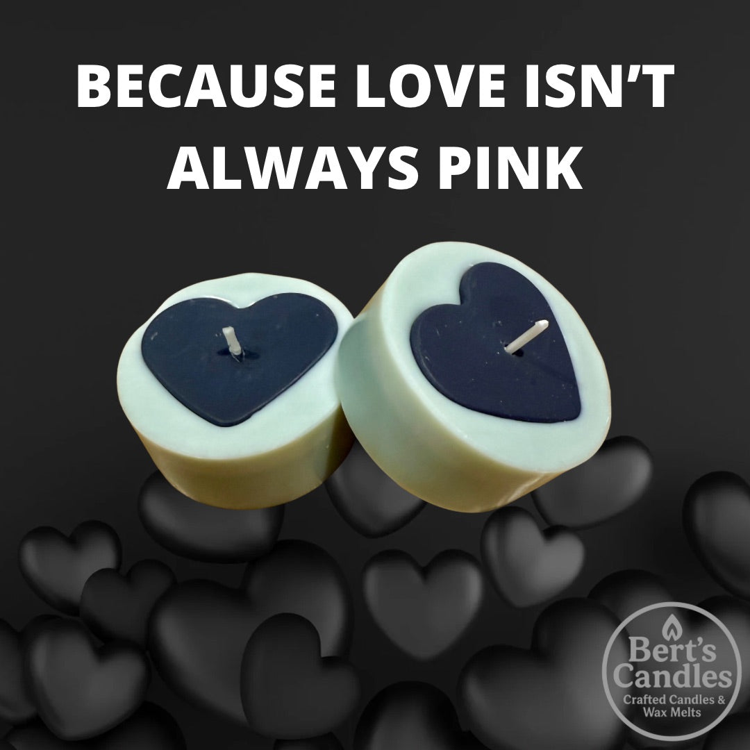 🖤 Giant Black Heart Tea Lights