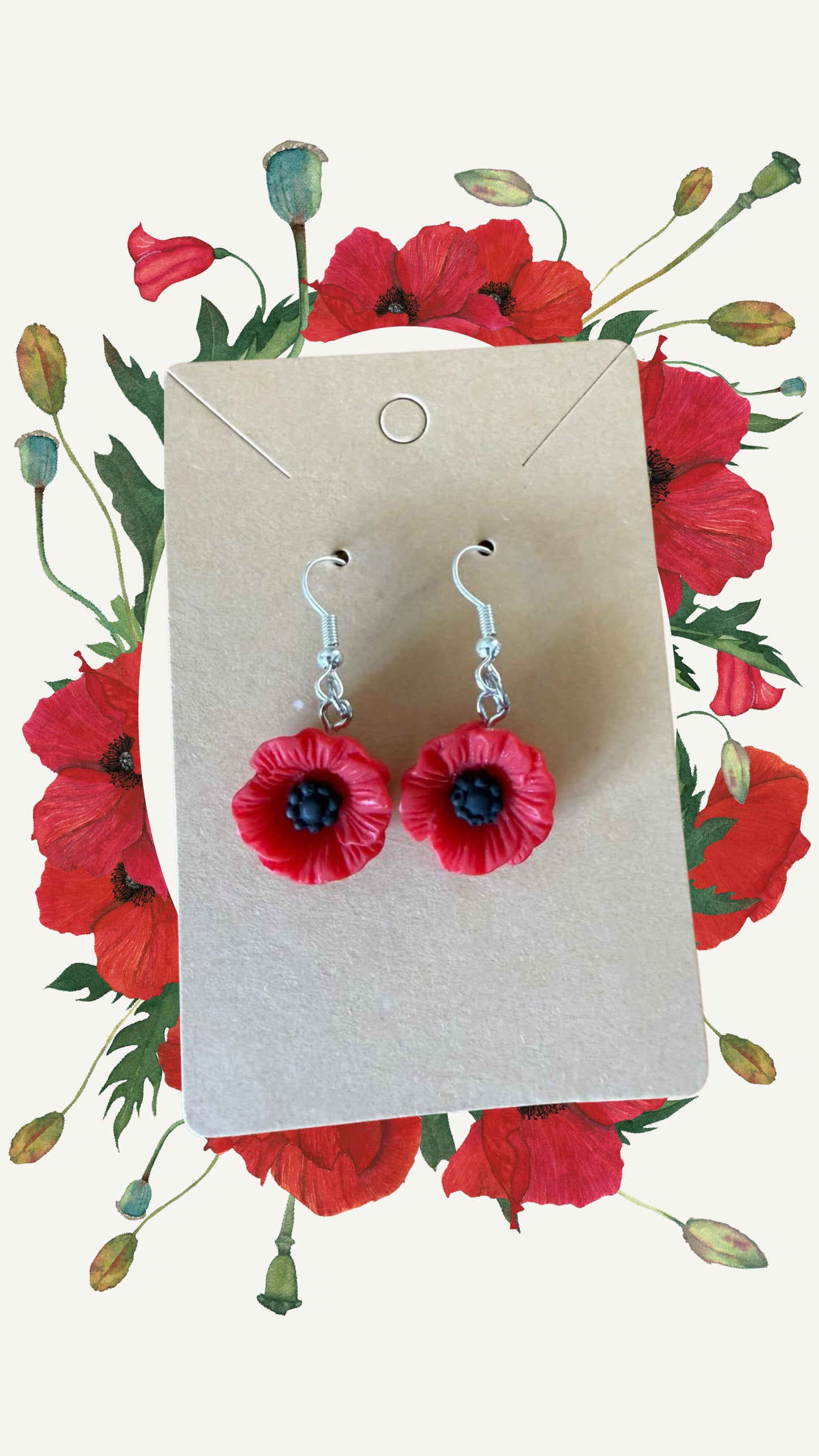 Poppy drop earrings