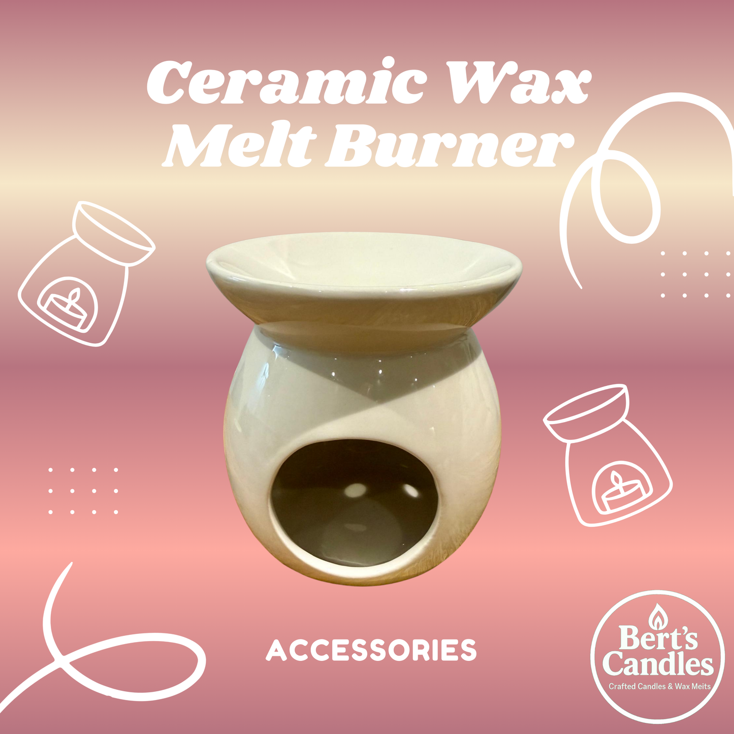 White Ceramic Wax Melt Burner (10cm)