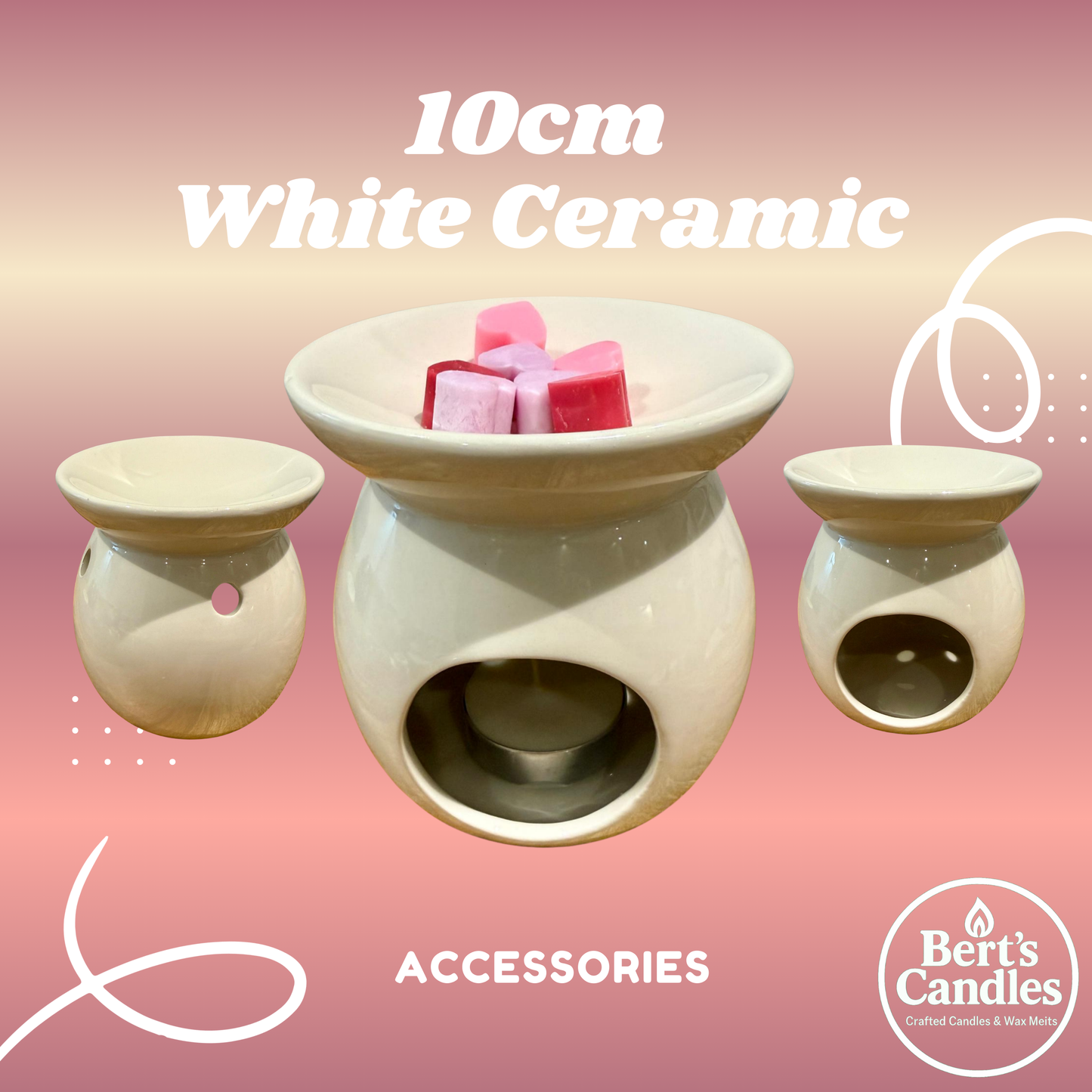 White Ceramic Wax Melt Burner (10cm)
