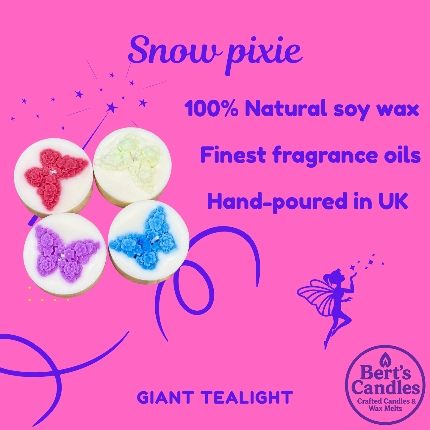 Bert’s Snow Pixie Giant Tea Lights
