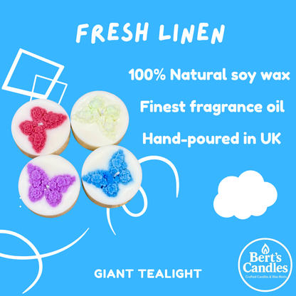 Bert’s Fresh Linen Giant Tea Lights