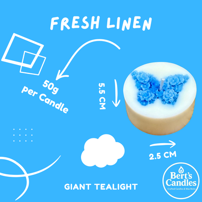 Bert’s Fresh Linen Giant Tea Lights