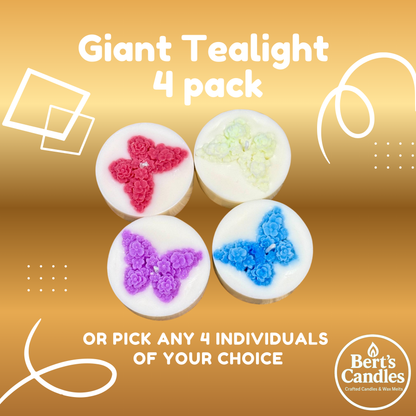 Bert’s Giant Tea Lights – 4 Pack (One of Each Scent)