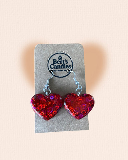 Glitter heart earrings
