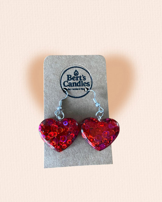 Glitter heart earrings