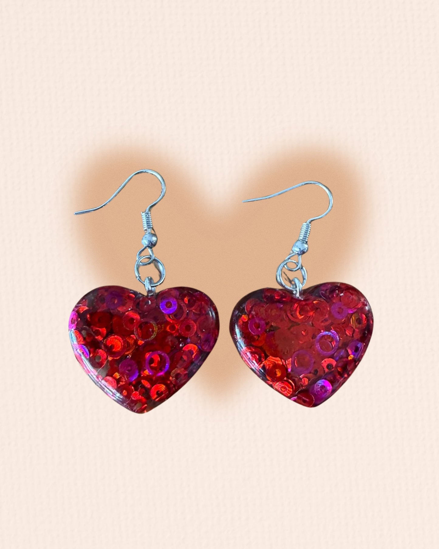 Glitter heart earrings