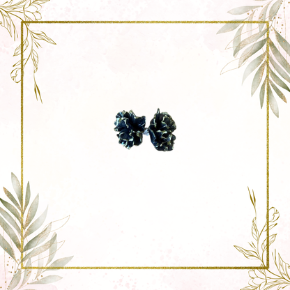 Black and gold ruffle stud earrings