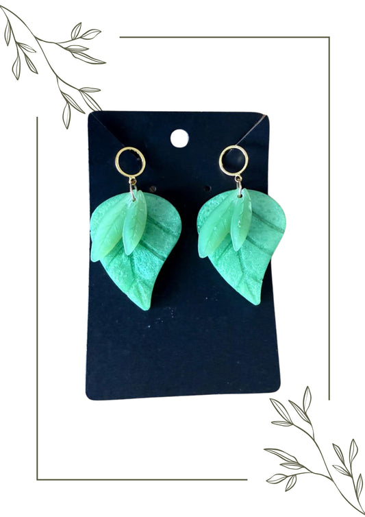 Tropical leaf earrings