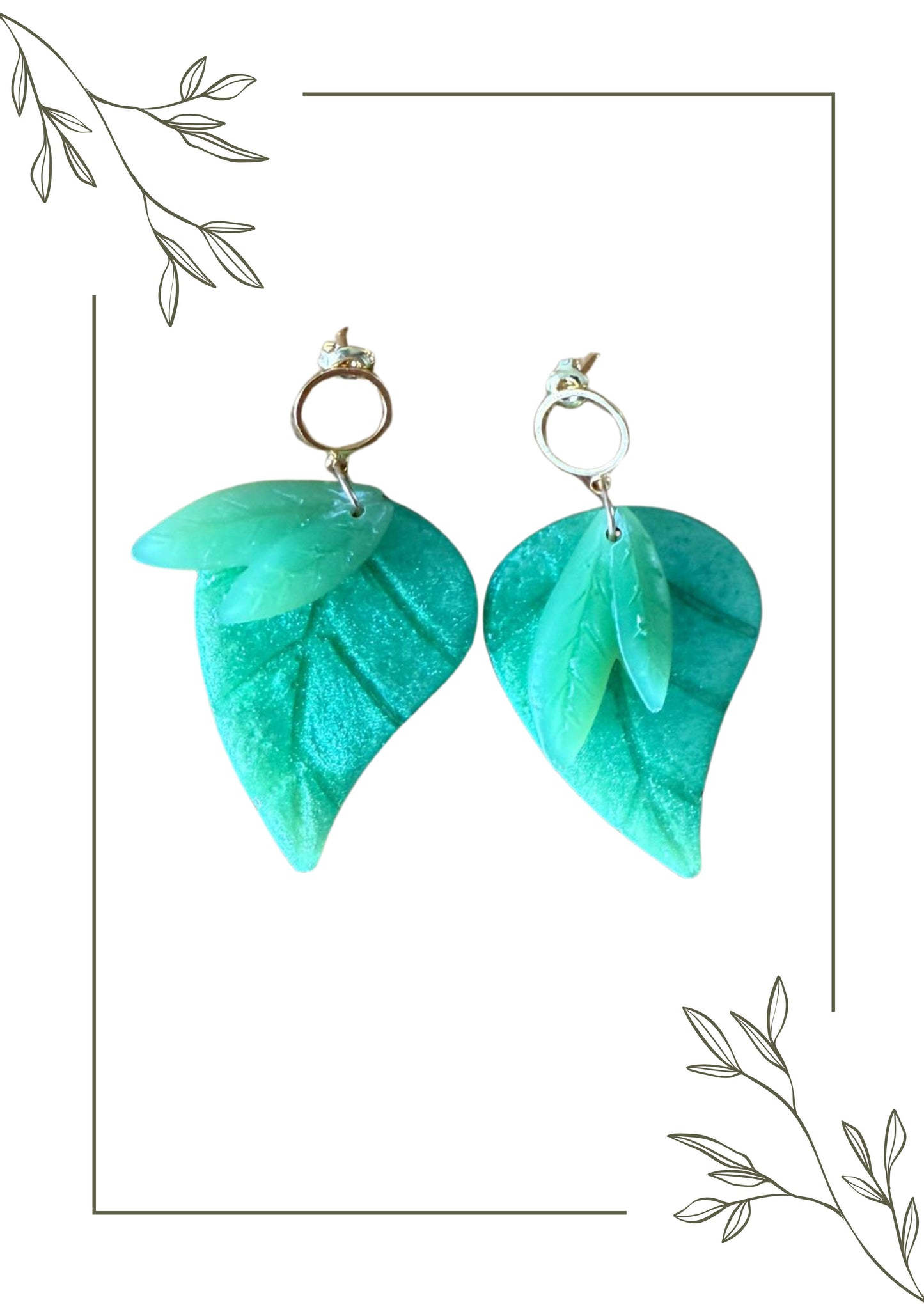 Tropical leaf earrings