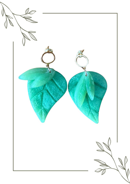 Tropical leaf earrings