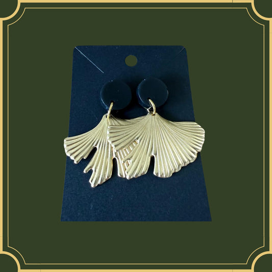 Black and gold drop earrings