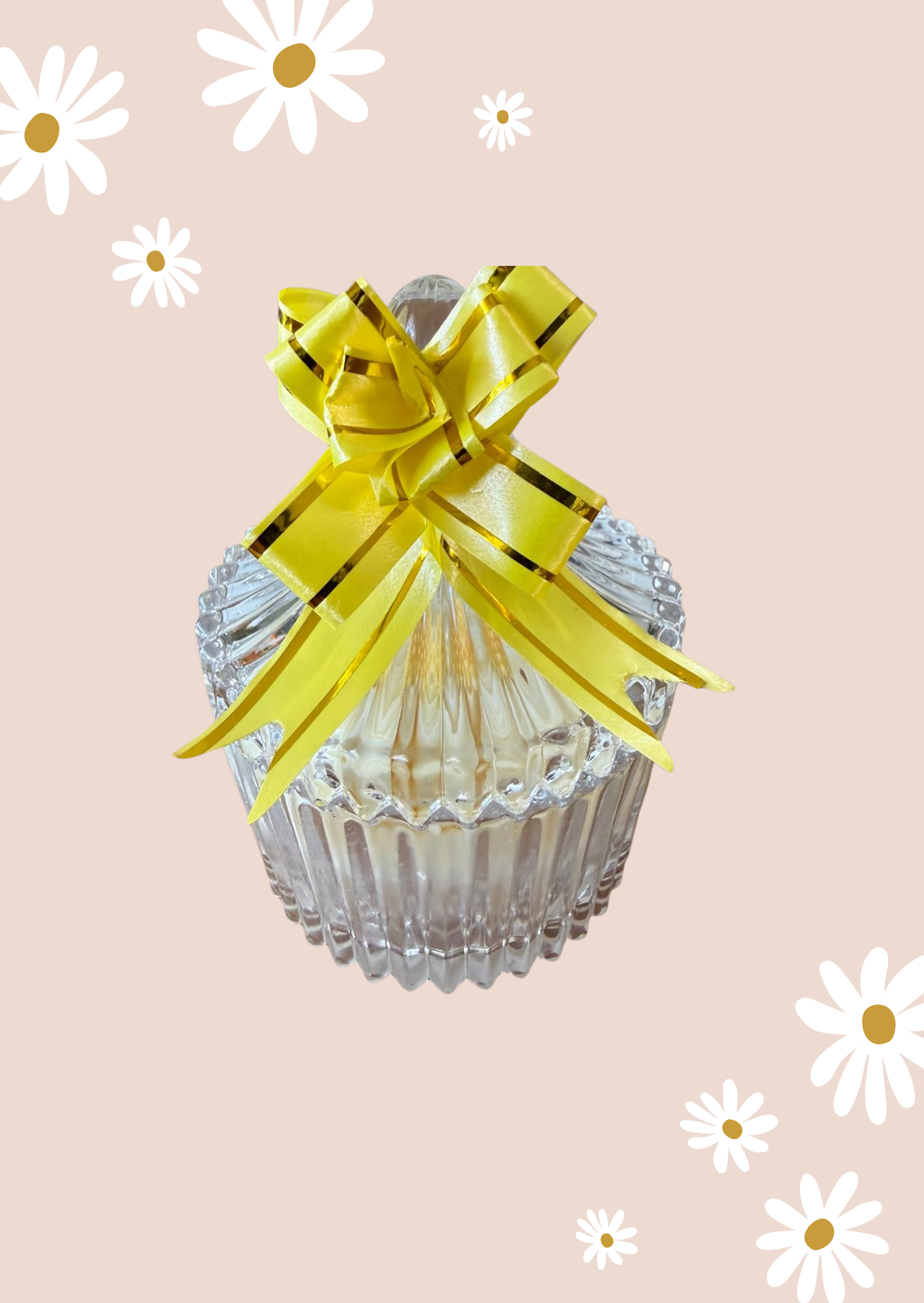 Daisy glass candle
