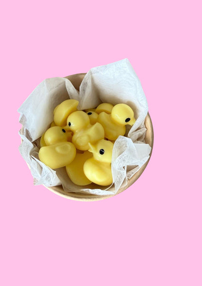 Tub of yellow duck wax melts