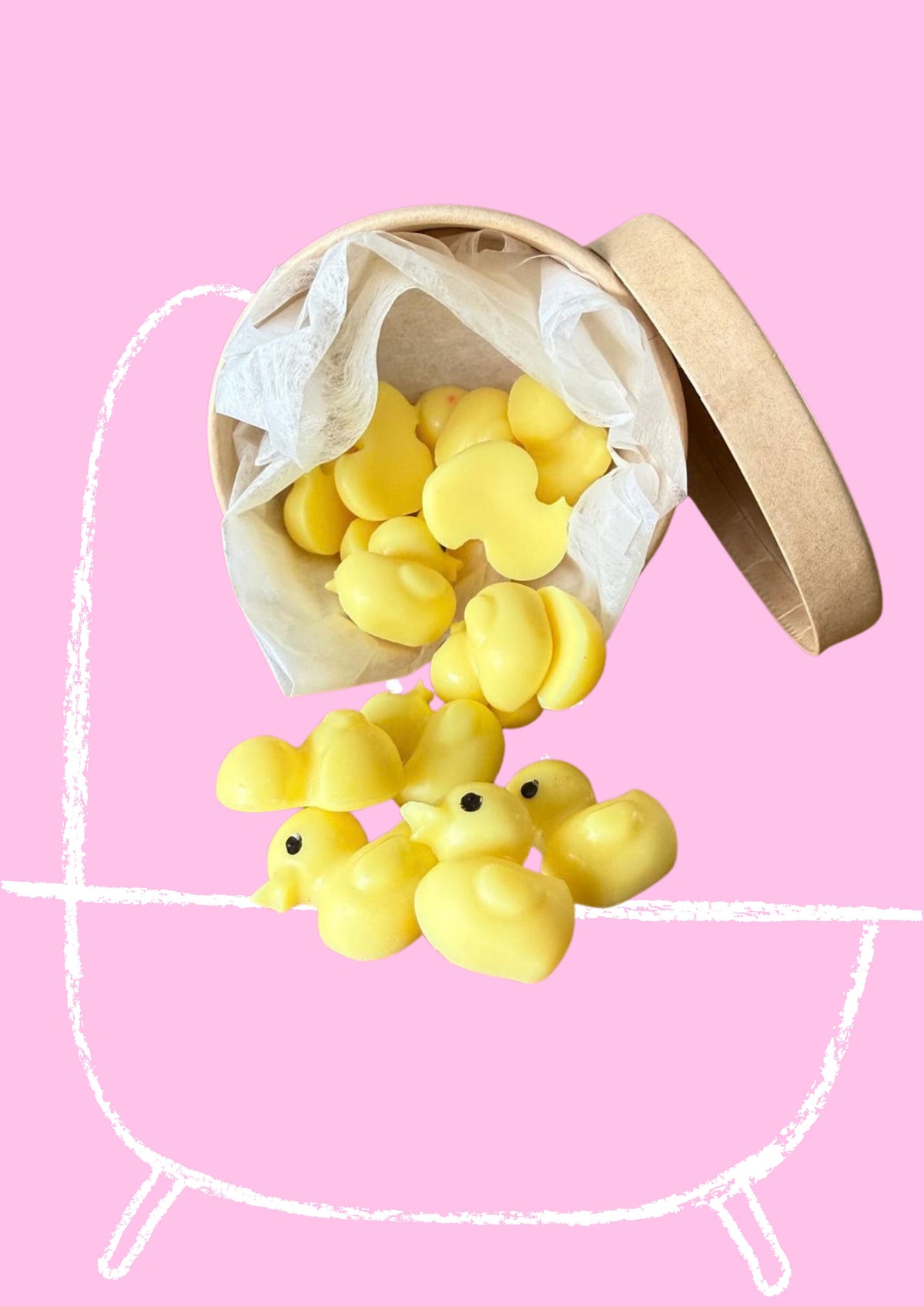 Tub of yellow duck wax melts