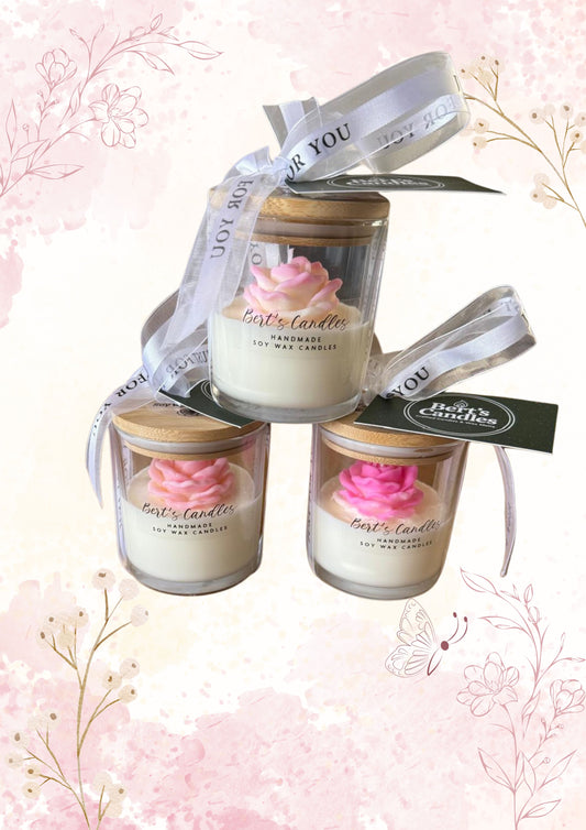 Rose scented candle jar
