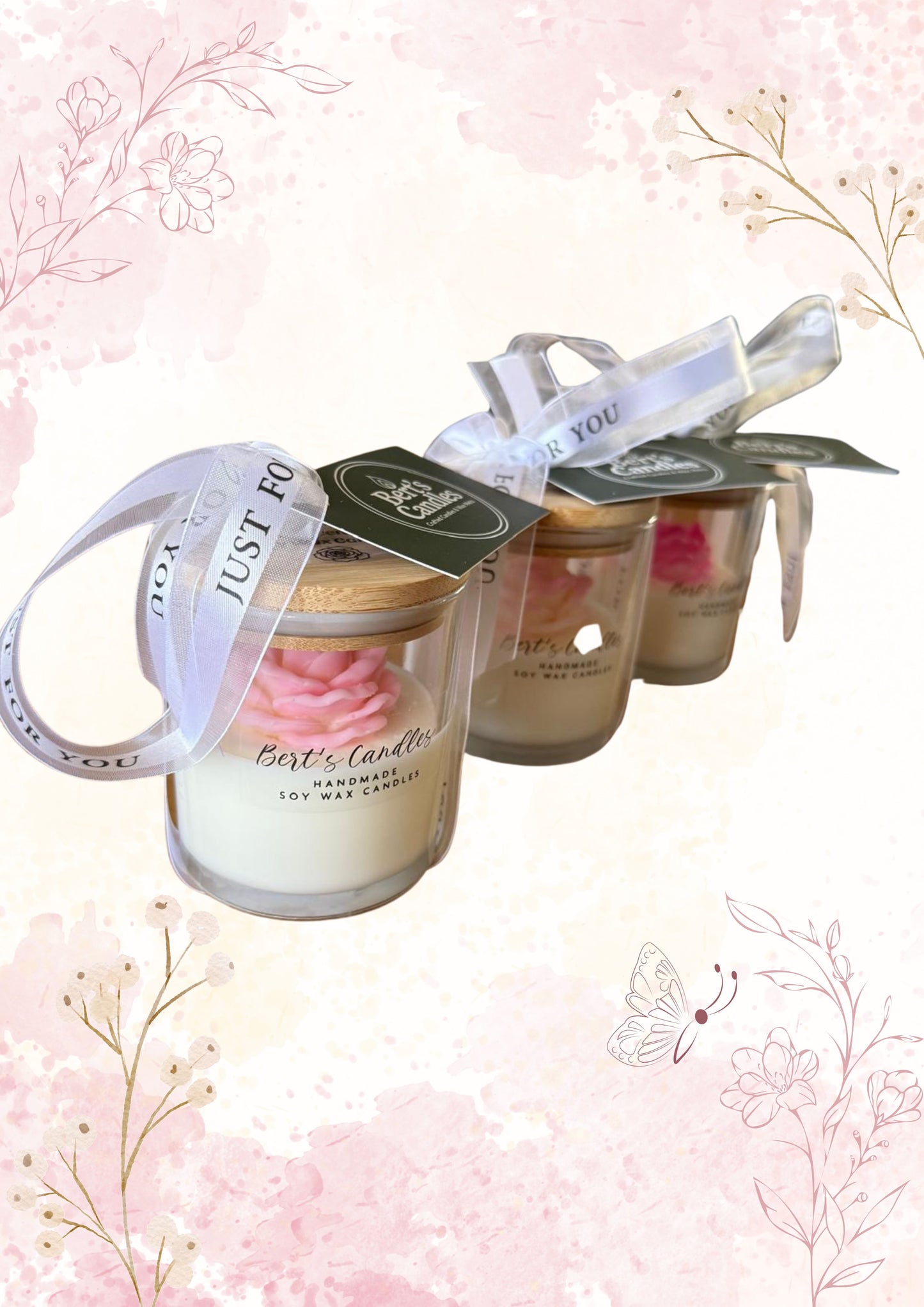 Rose scented candle jar