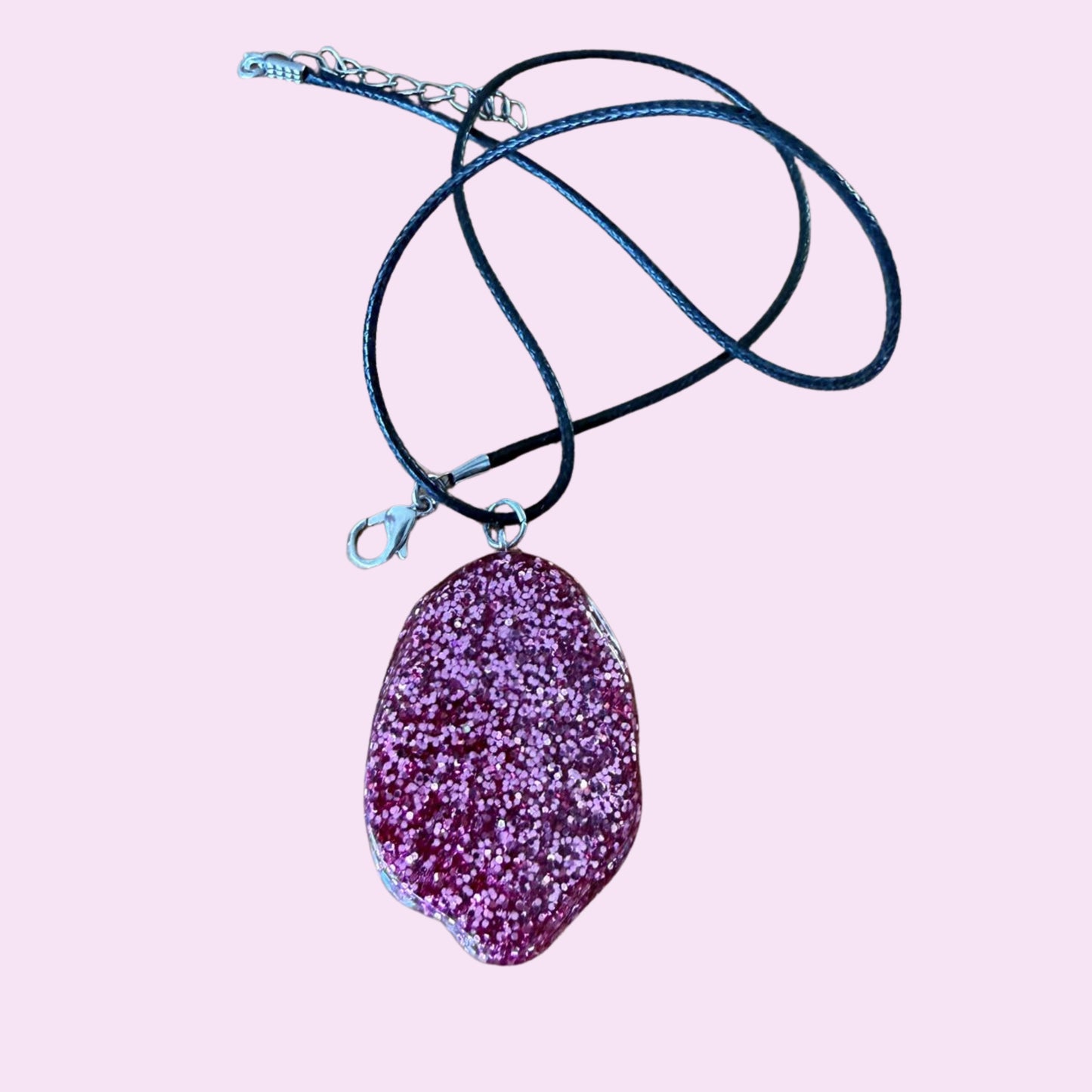 Sparkle pink drop earrings and necklace set