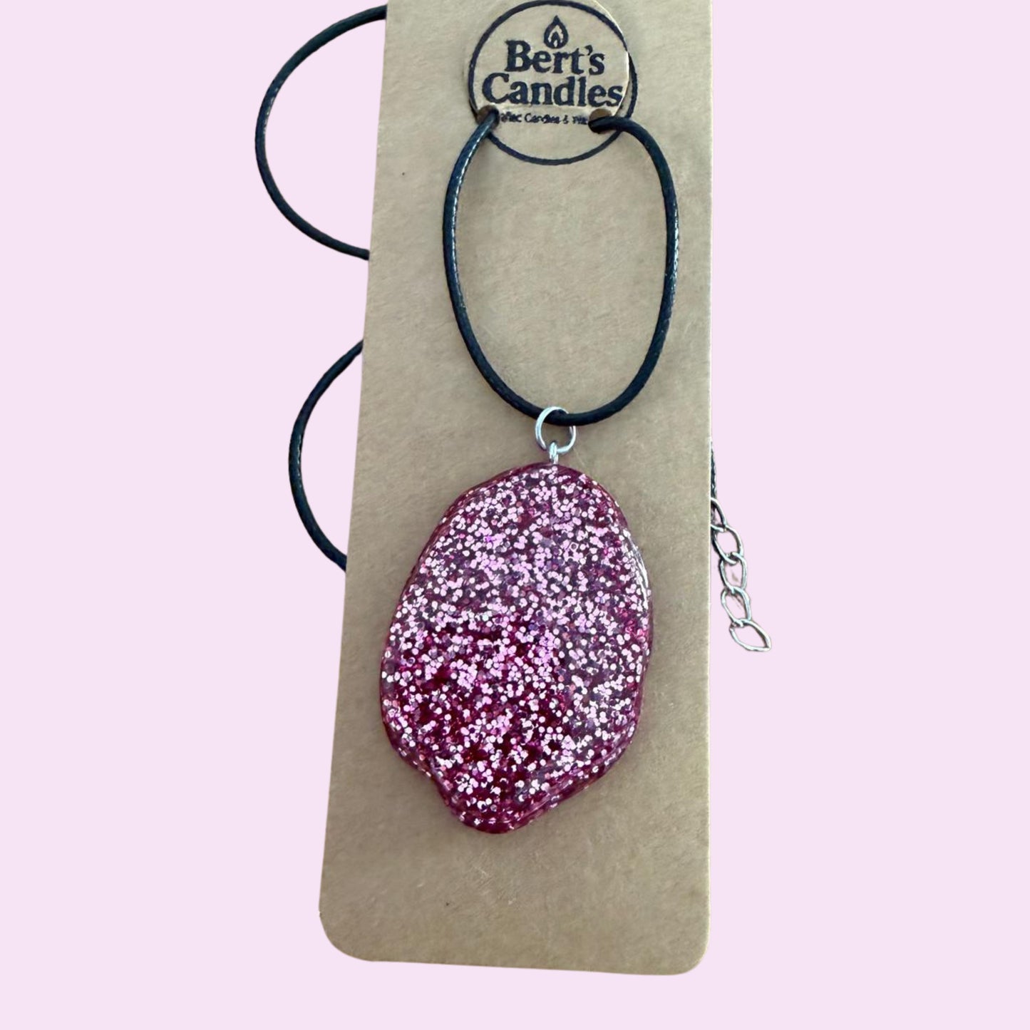 Sparkle pink drop earrings and necklace set