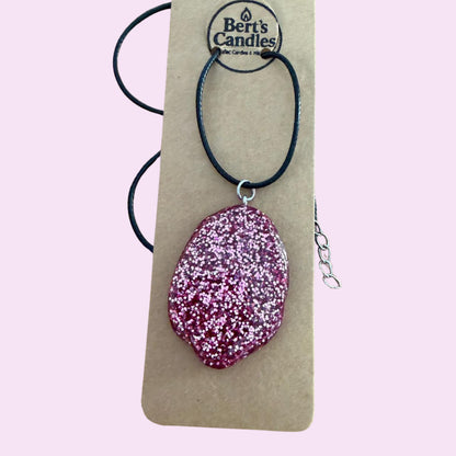 Sparkle pink drop earrings and necklace set