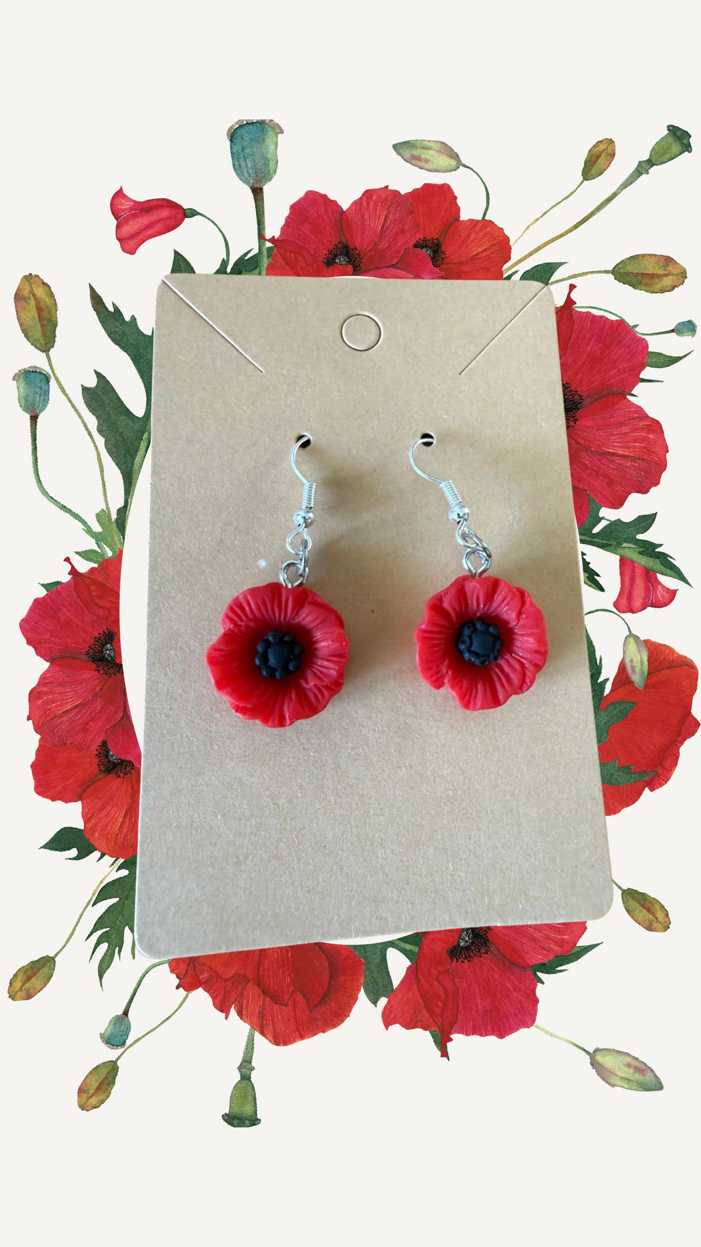 Poppy drop earrings